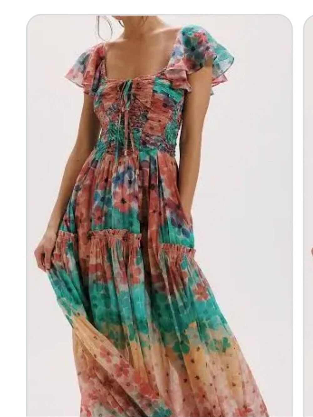 new Free People sunshine maxi dress in soft tropic combo - sundress multicolor